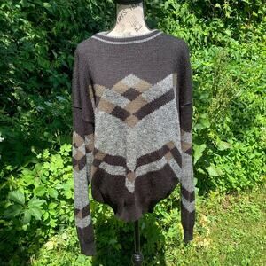 Vintage Men’s Knit striped patterned long sleeve soft stretchy sweater